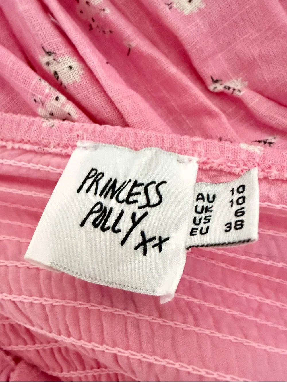 Princess Polly Front Row Cotton Pink Floral Romper Size 6 8689